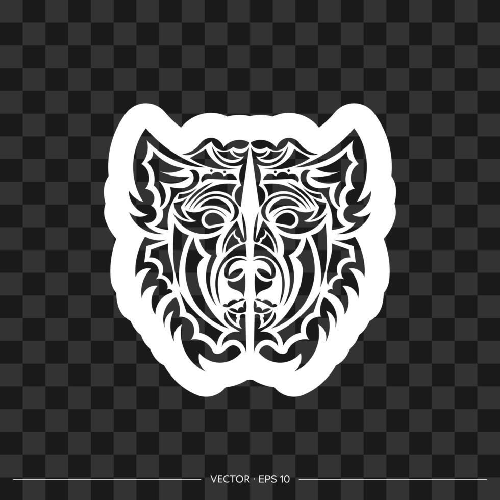 Print tattoo dog patterns polynesia. vector