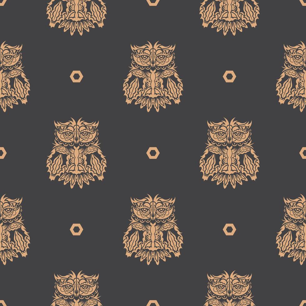 Seamless pattern with owls. Exclusive design. Good for prints and textiles. illustration. vector