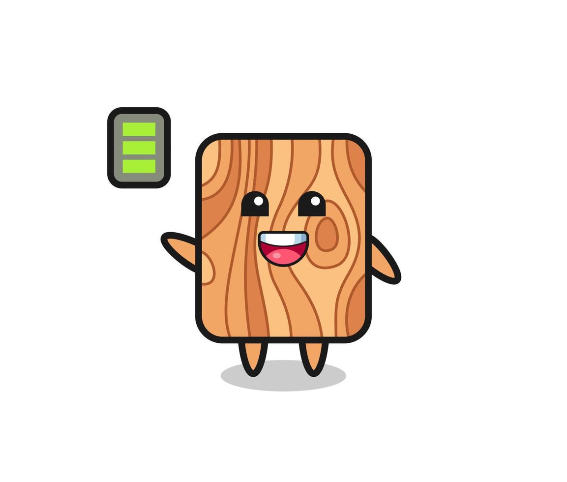 plank wood mascot character with energetic gesture vector