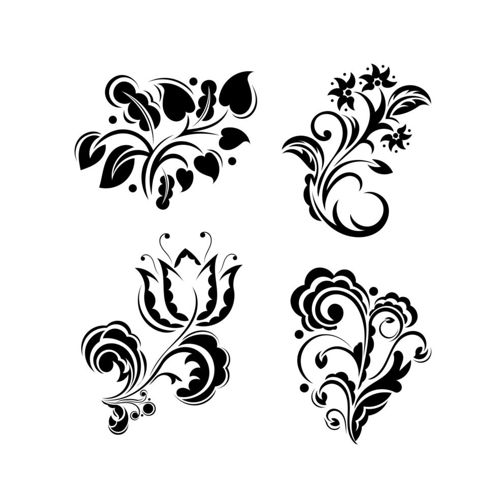 conjunto de patrones con flores en estilo simple. bueno para fondos e impresiones. ilustración vectorial vector