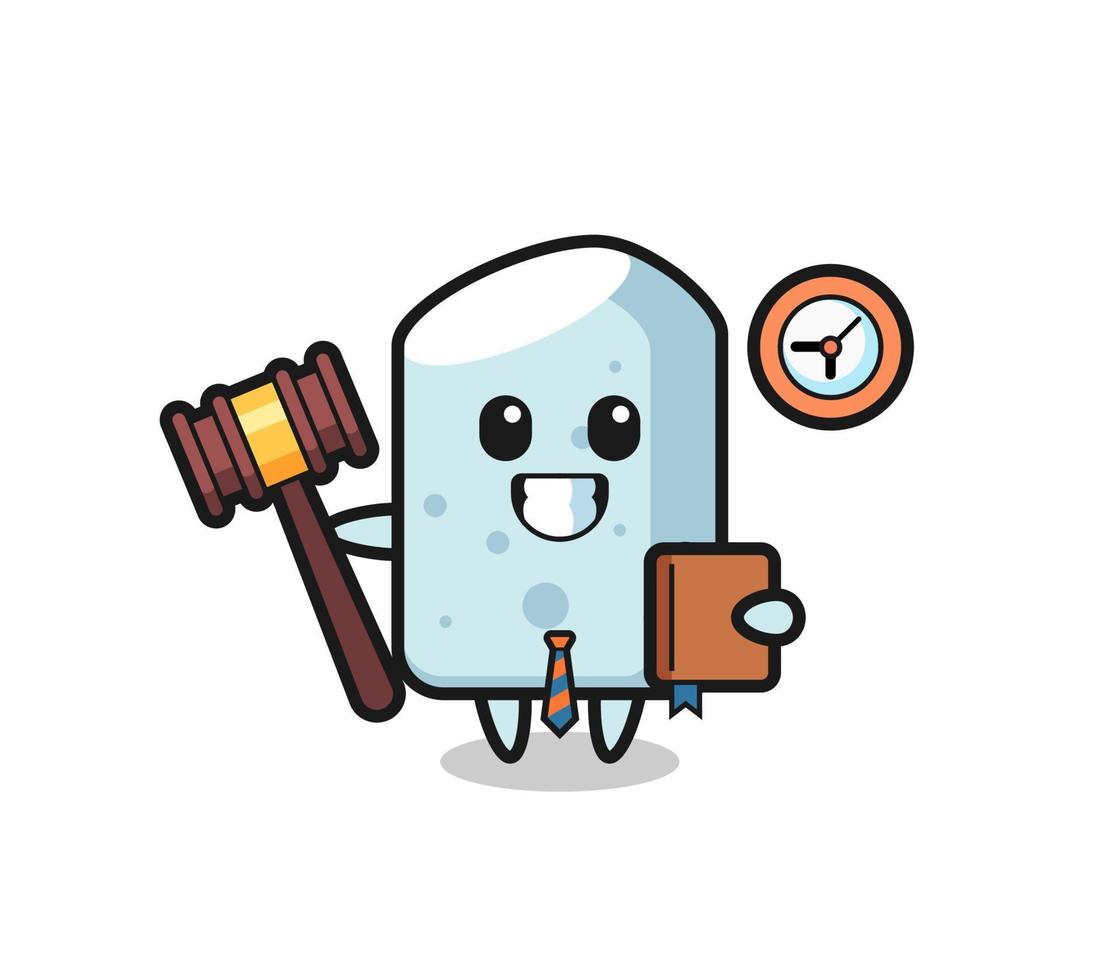 Mascot cartoon of chalk as a judge vector