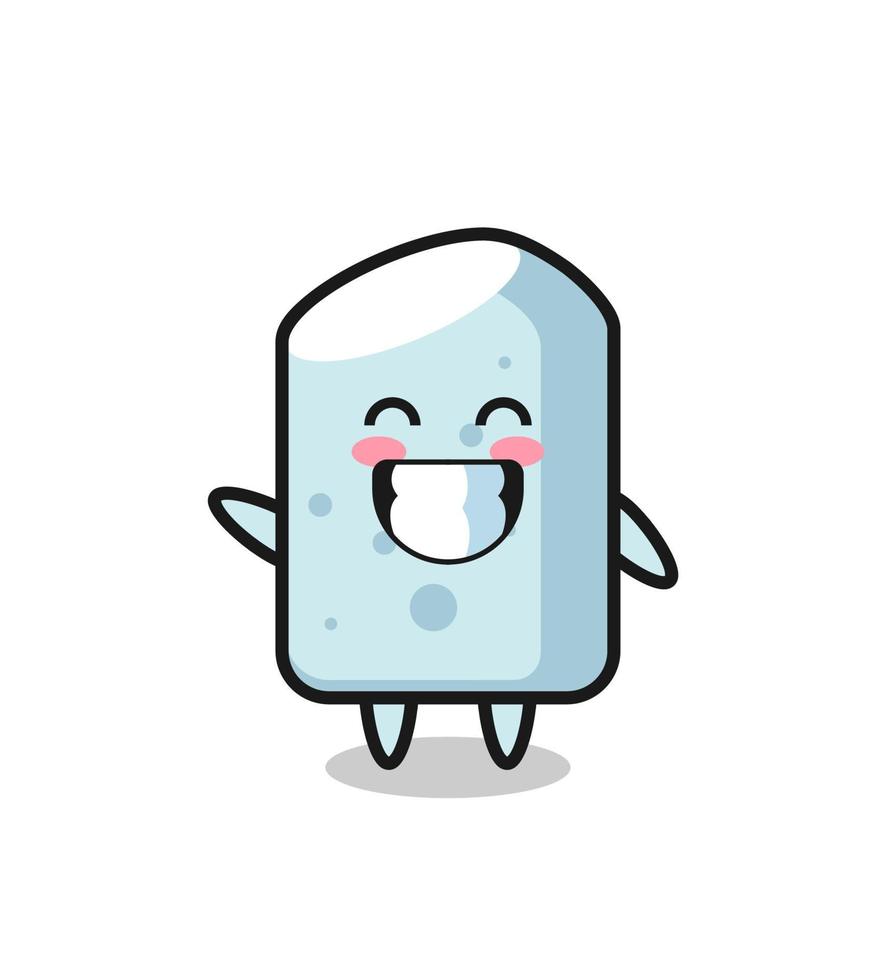 chalk cartoon character doing wave hand gesture vector