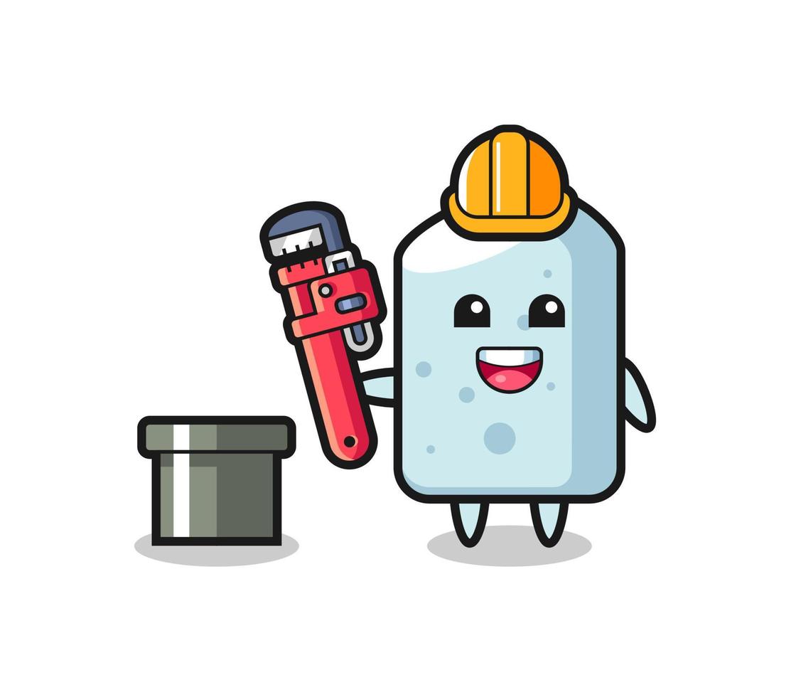 Character Illustration of chalk as a plumber vector