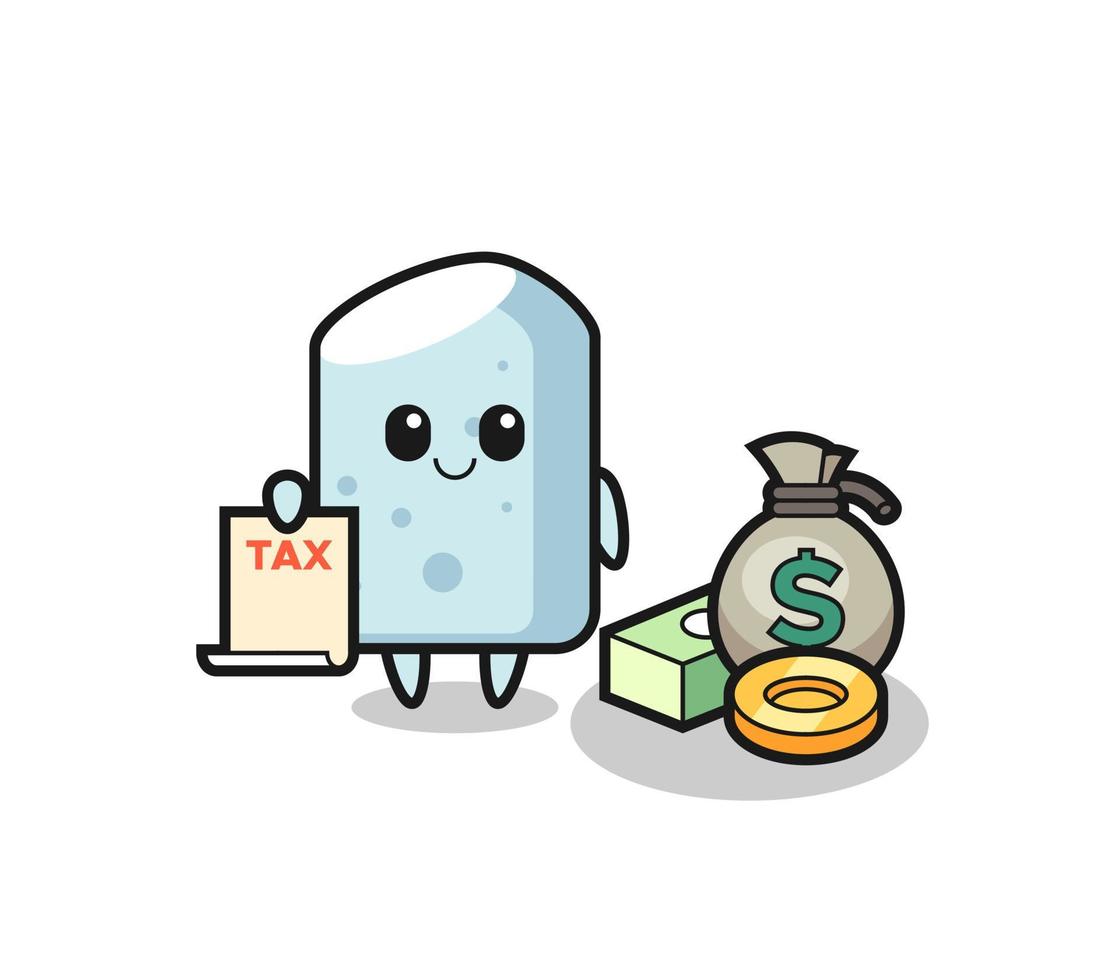 Character cartoon of chalk as a accountant vector