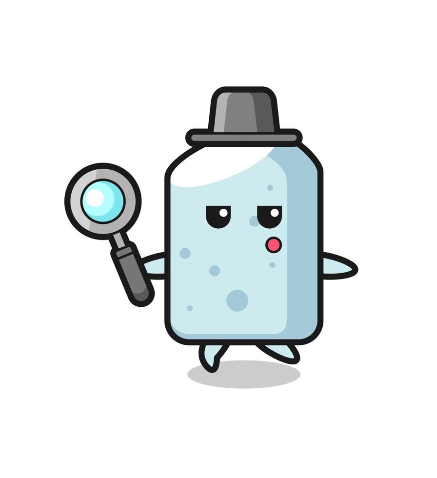 chalk cartoon character searching with a magnifying glass vector