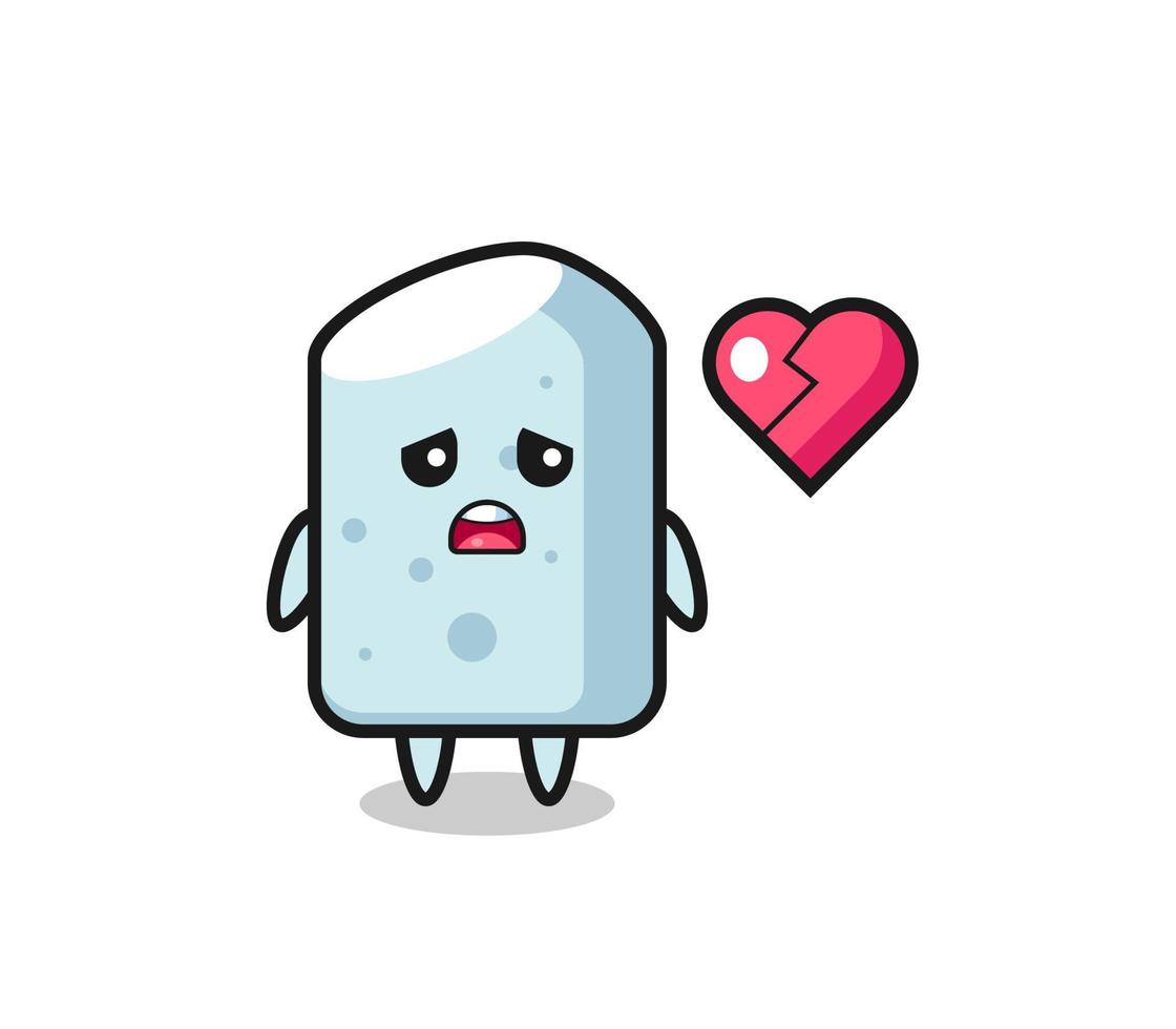 chalk cartoon illustration is broken heart vector