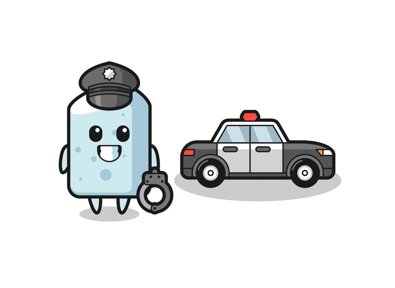 Cartoon mascot of chalk as a police vector