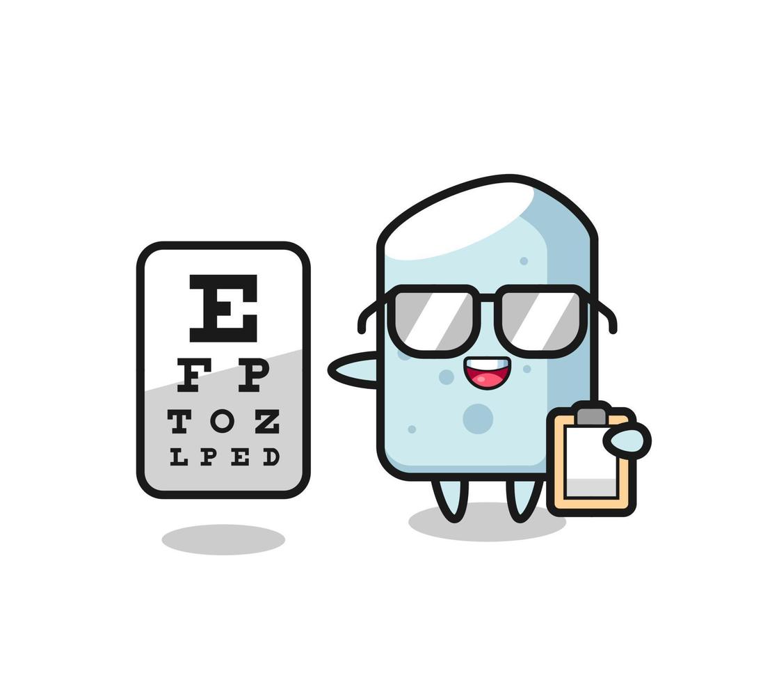 Illustration of chalk mascot as an ophthalmology vector