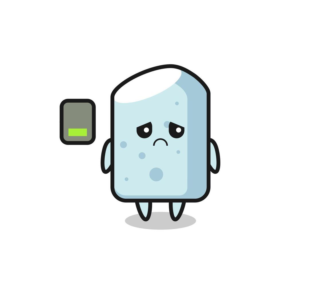 chalk mascot character doing a tired gesture vector