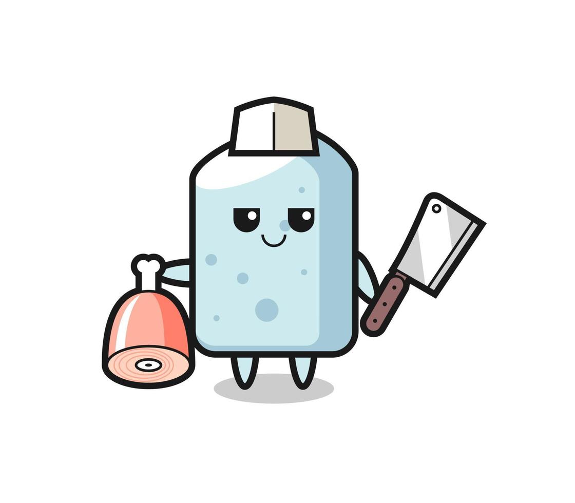 Illustration of chalk character as a butcher vector
