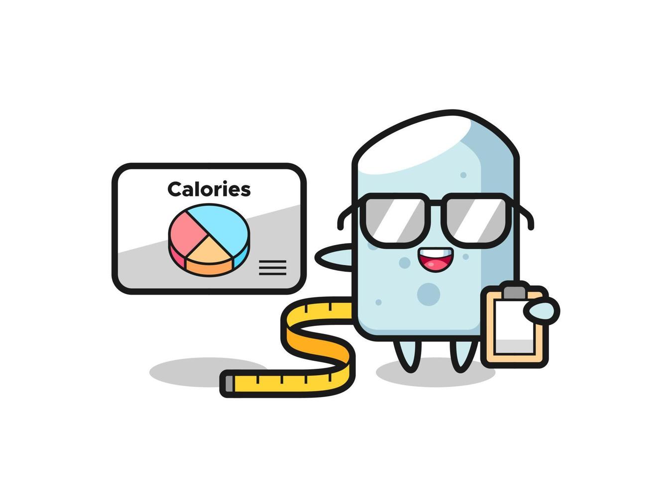 Illustration of chalk mascot as a dietitian vector