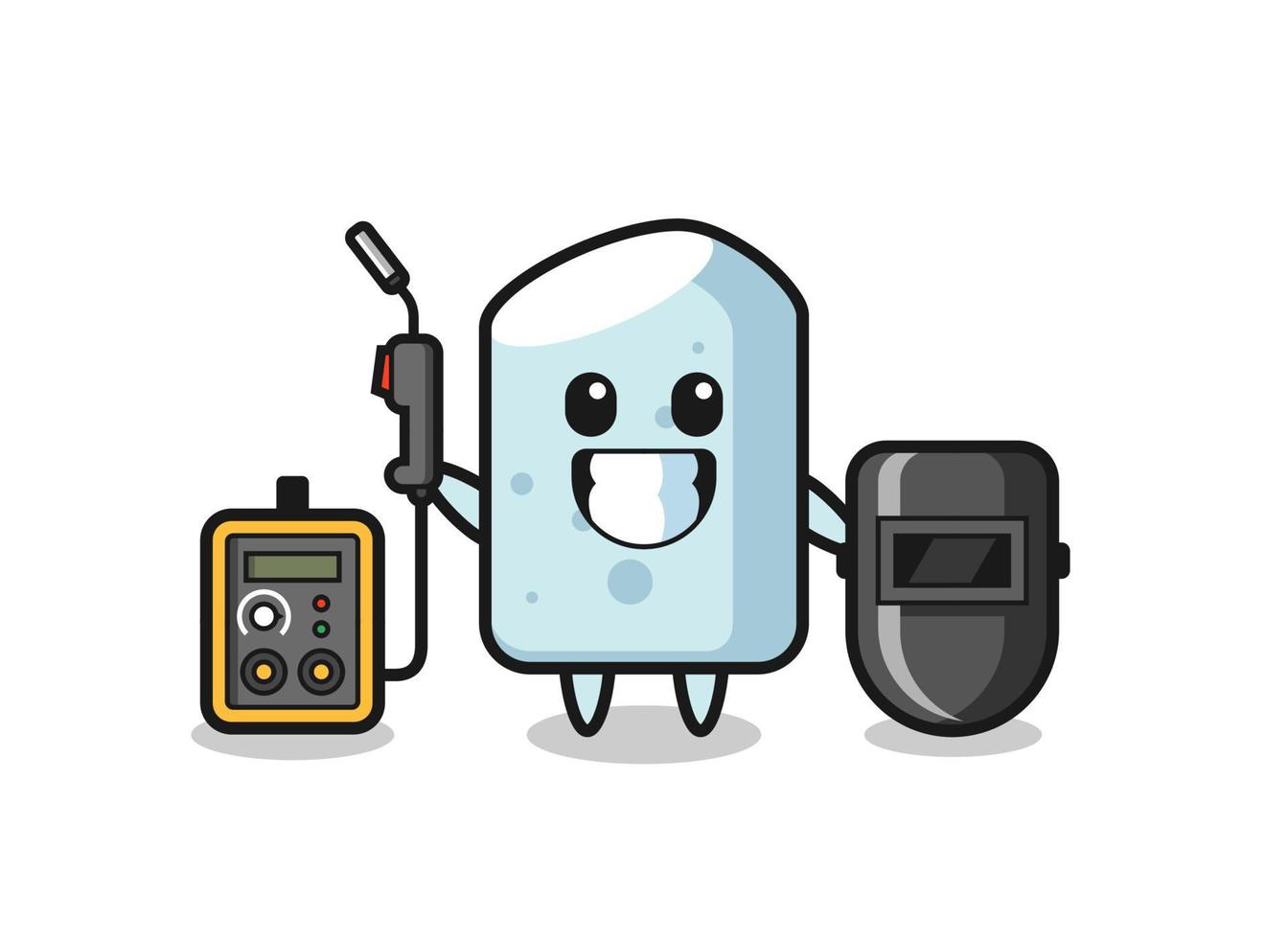 Character mascot of chalk as a welder vector