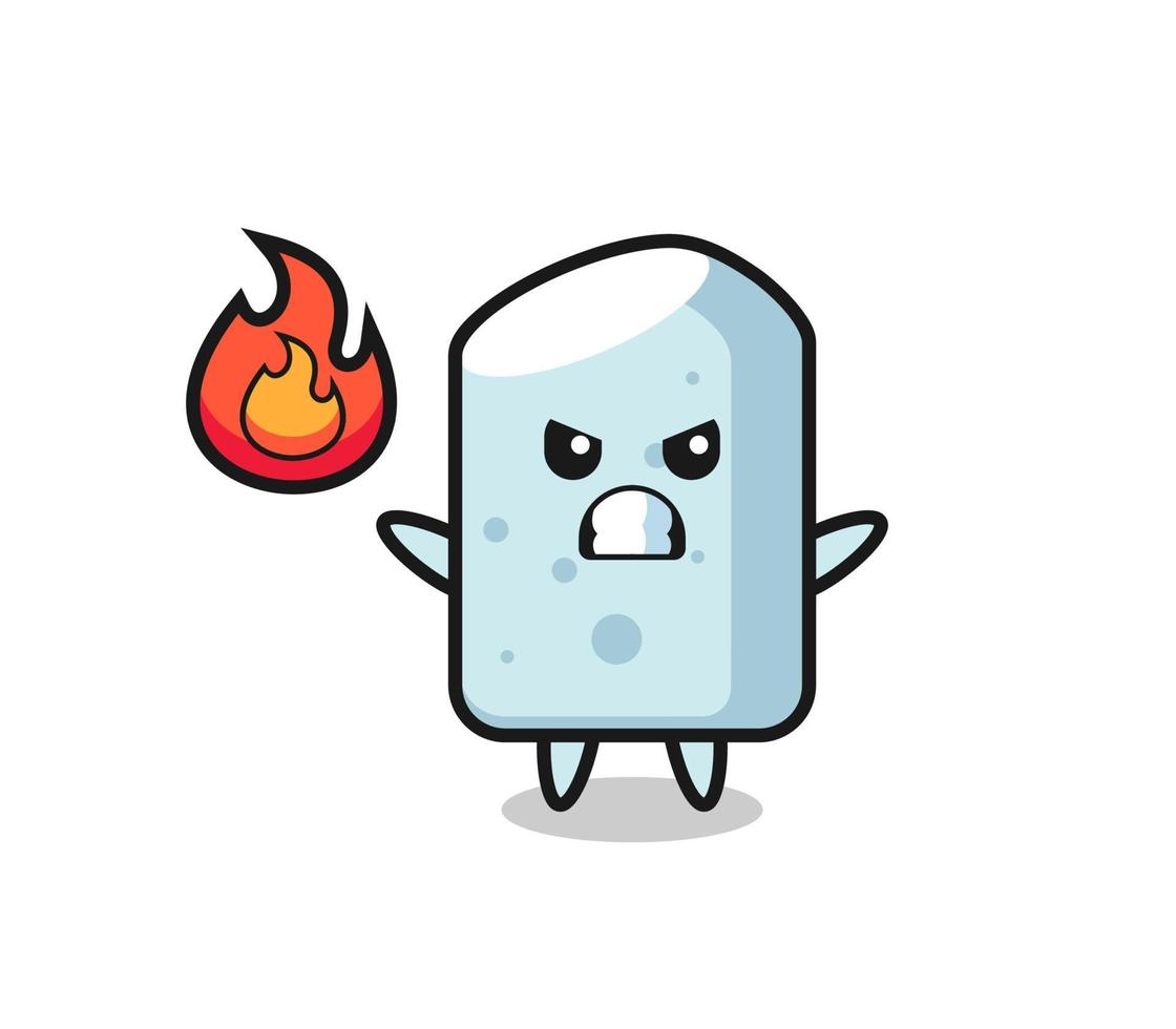chalk character cartoon with angry gesture vector