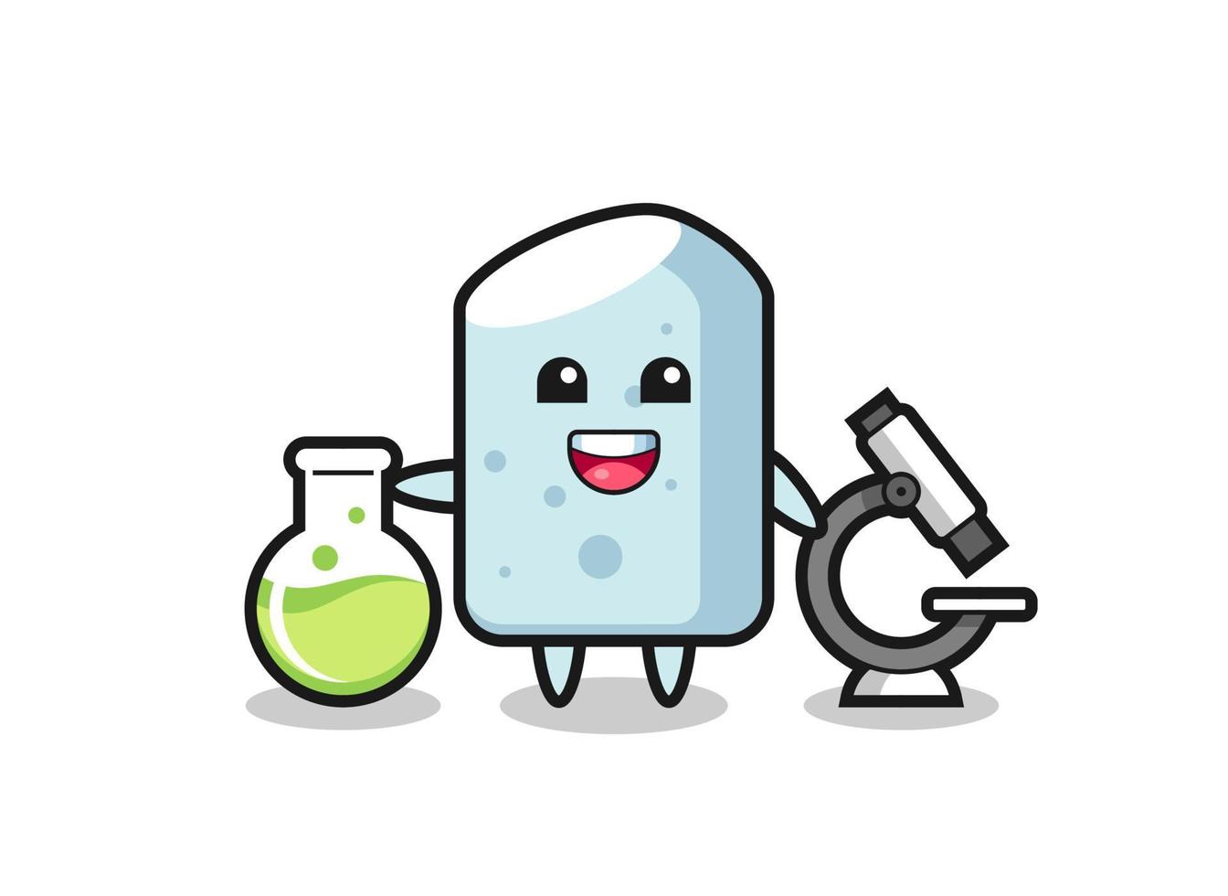 Mascot character of chalk as a scientist vector