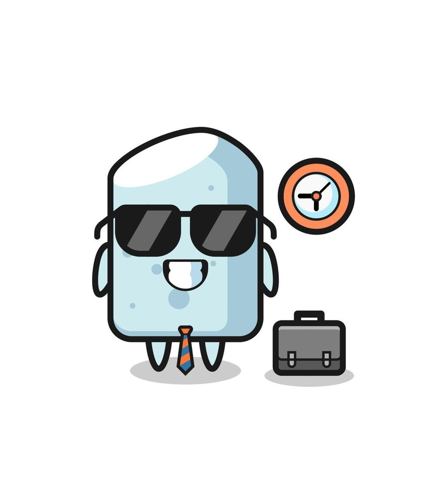 Cartoon mascot of chalk as a businessman vector