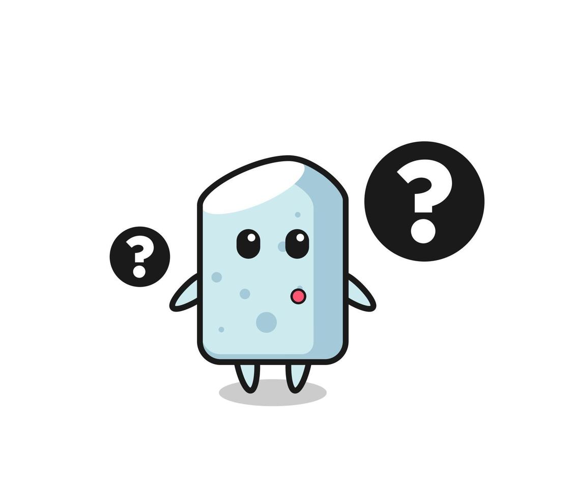 Cartoon Illustration of chalk with the question mark vector