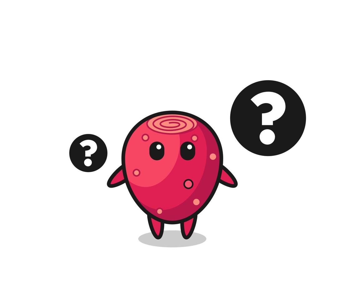 Cartoon Illustration of prickly pear with the question mark vector