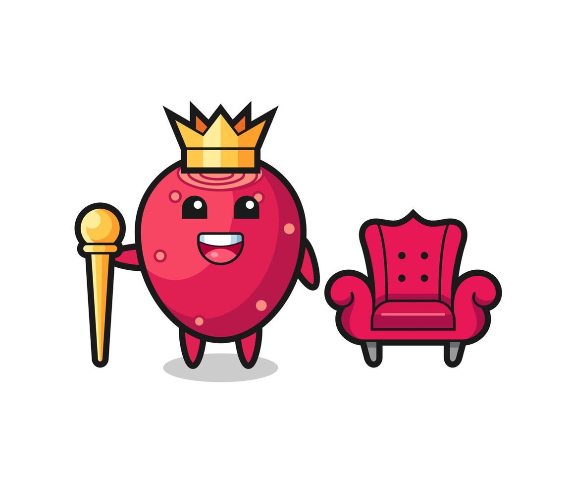 Mascot cartoon of prickly pear as a king vector