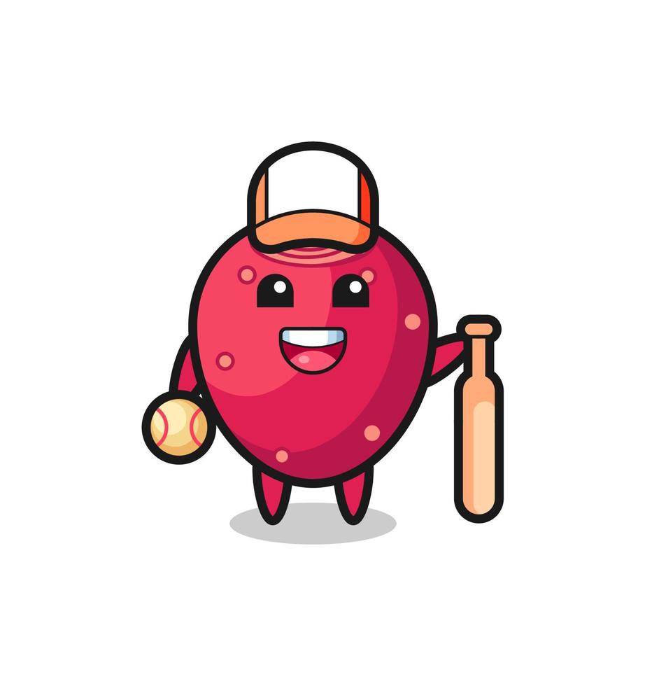 Cartoon character of prickly pear as a baseball player vector