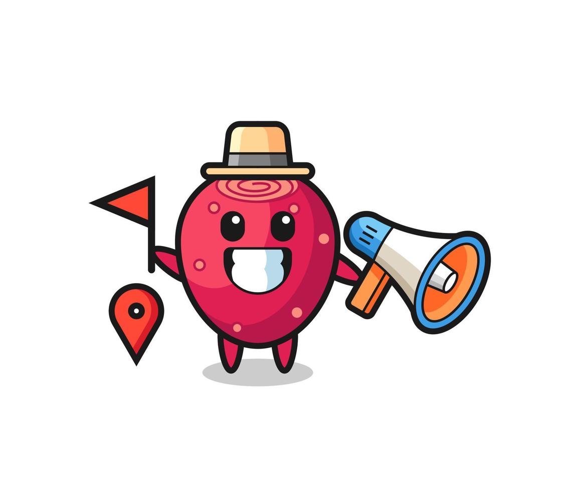 Character cartoon of prickly pear as a tour guide vector