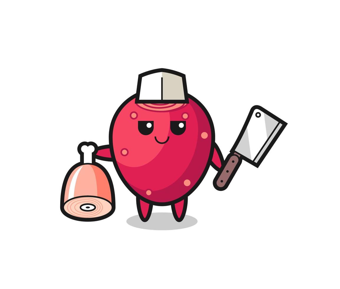 Illustration of prickly pear character as a butcher vector