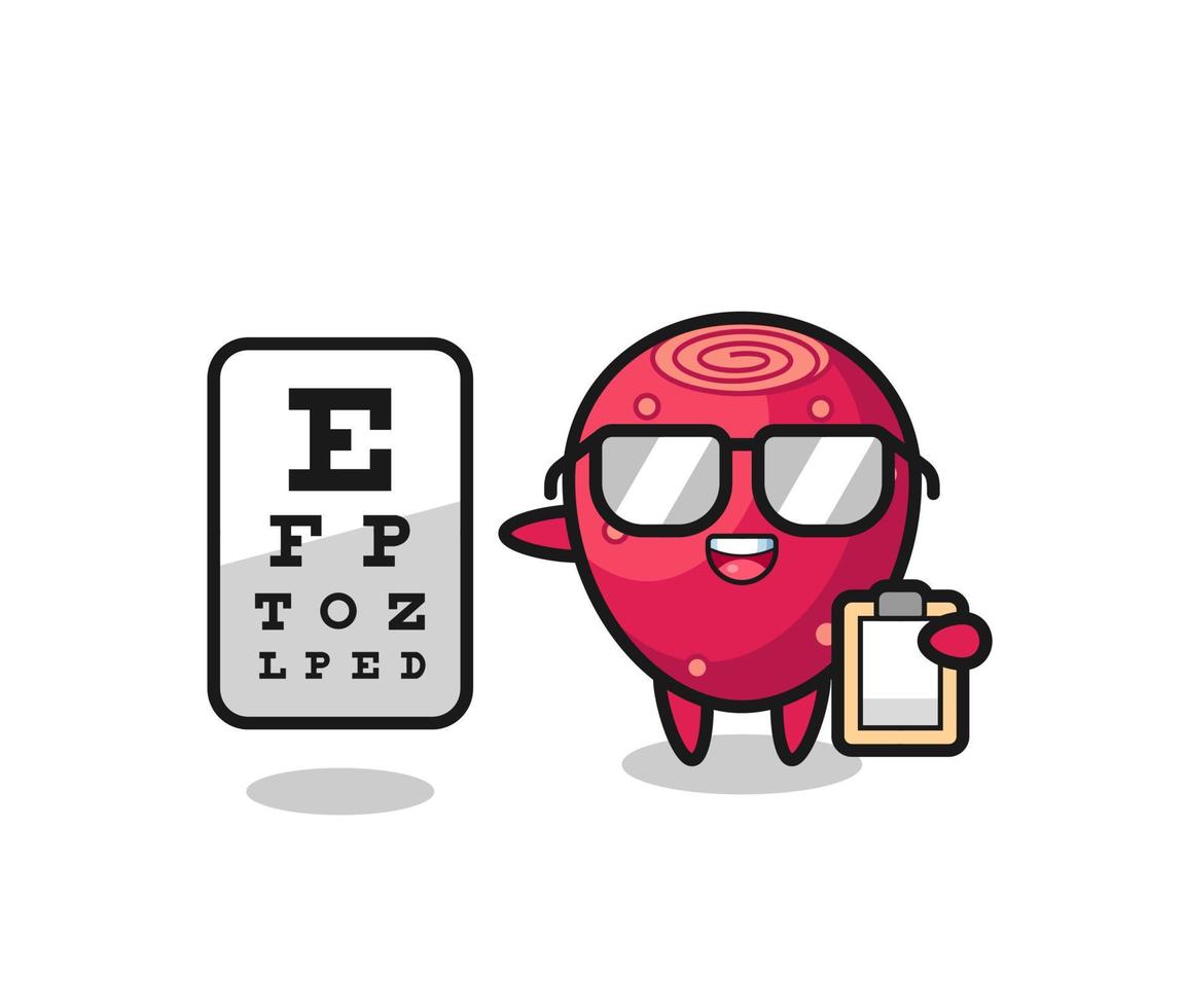 Illustration of prickly pear mascot as an ophthalmology vector