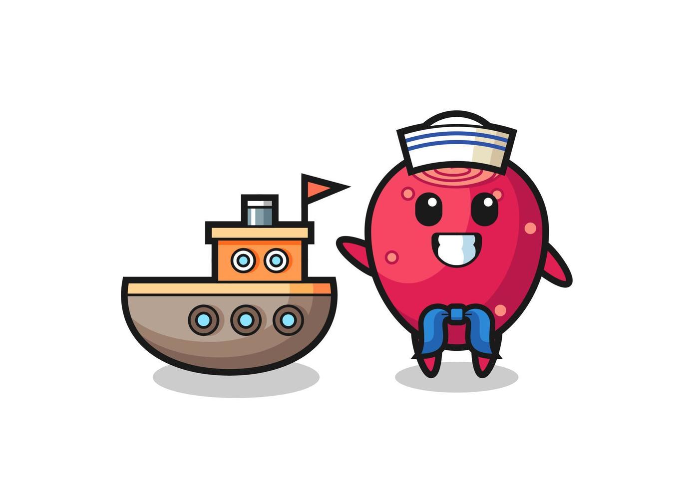 Character mascot of prickly pear as a sailor man vector