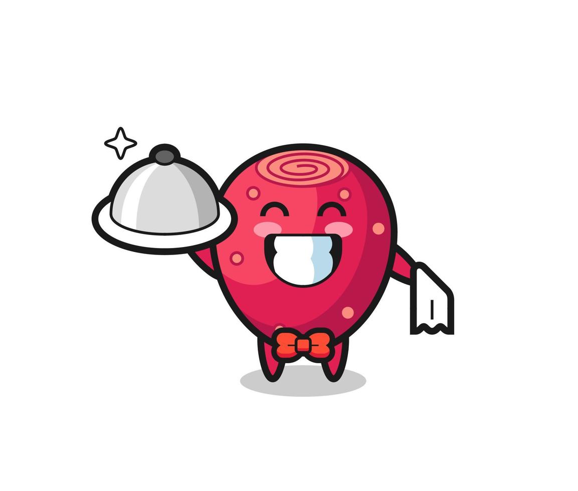 Character mascot of prickly pear as a waiters vector