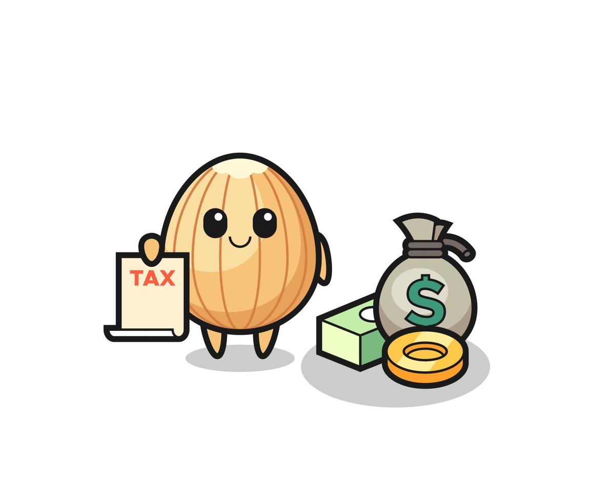 Character cartoon of almond as a accountant vector