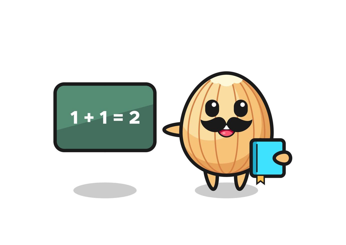 Illustration of almond character as a teacher vector