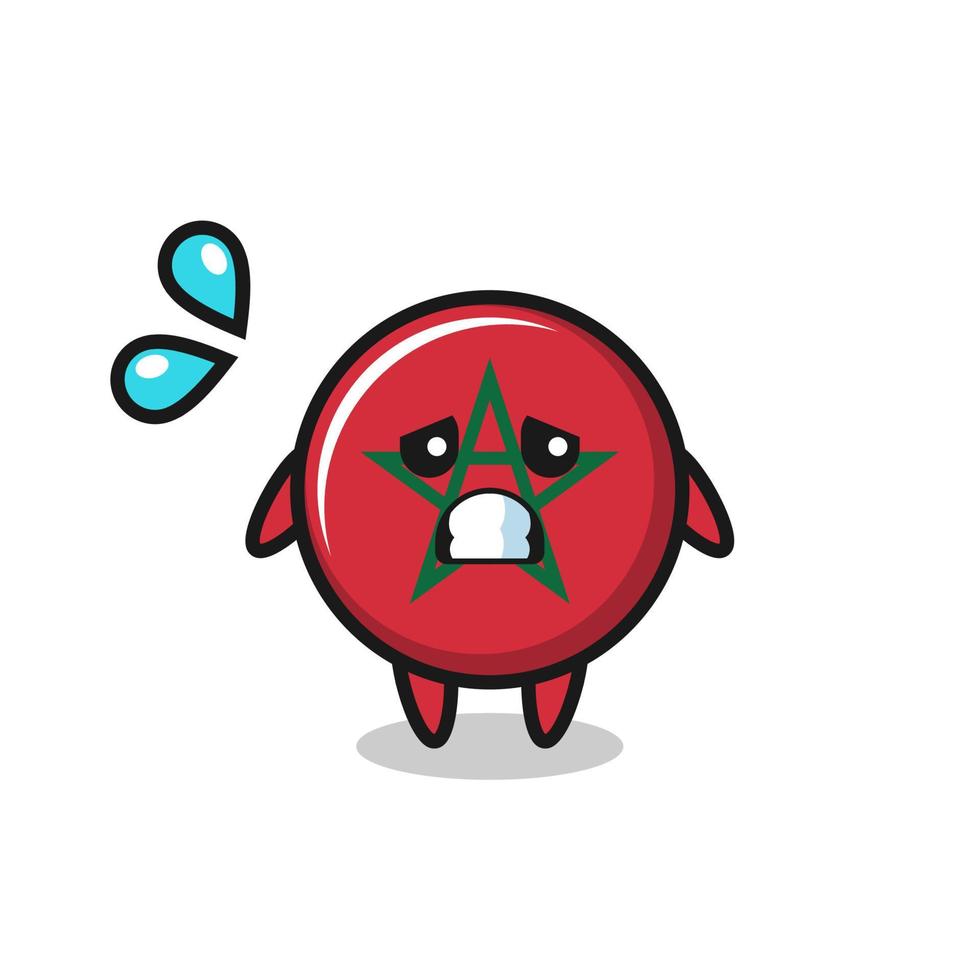 morocco flag mascot character with afraid gesture vector