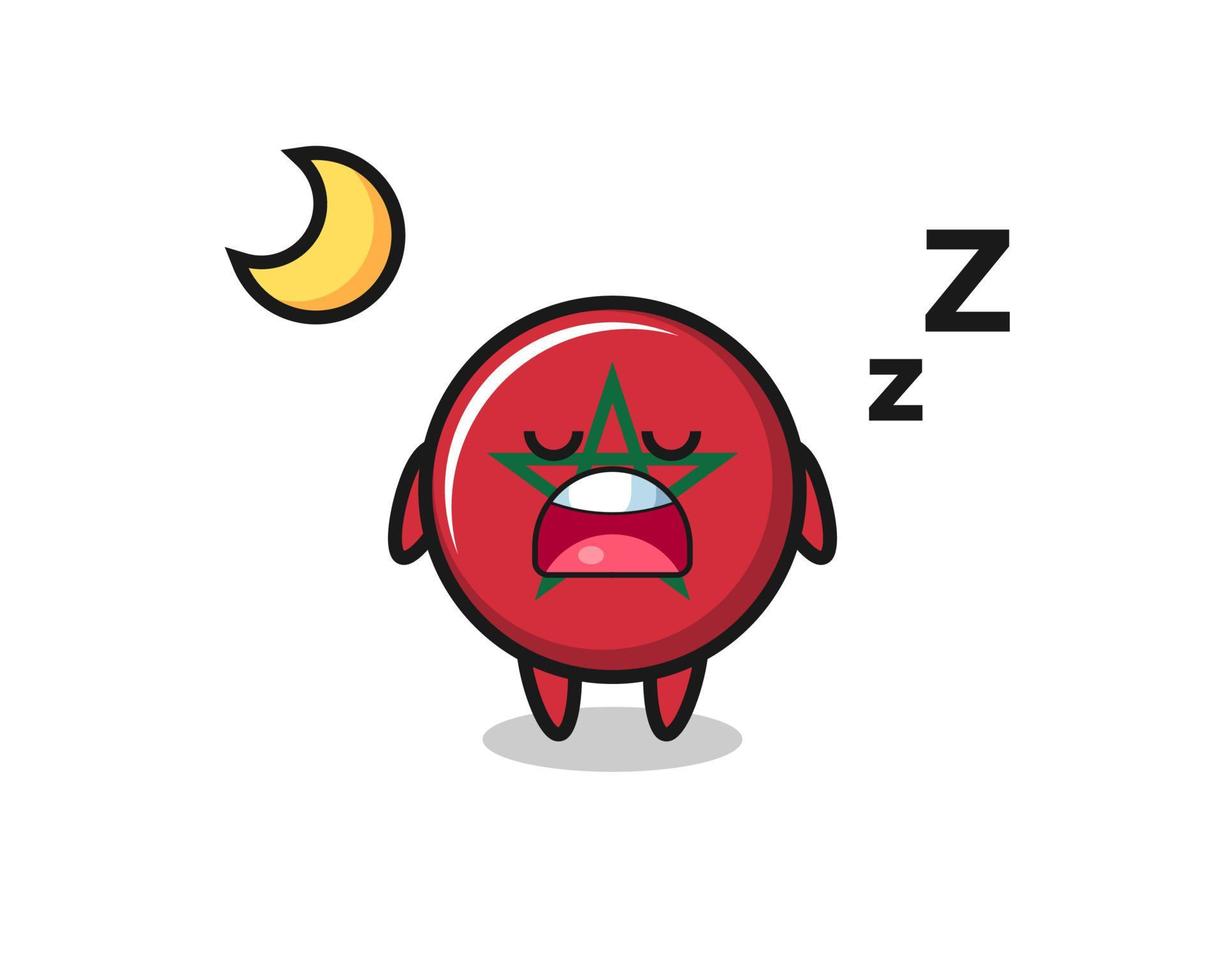 morocco flag character illustration sleeping at night vector