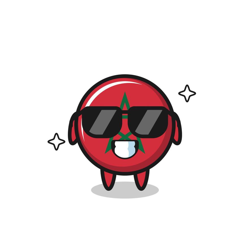 Cartoon mascot of morocco flag with cool gesture vector