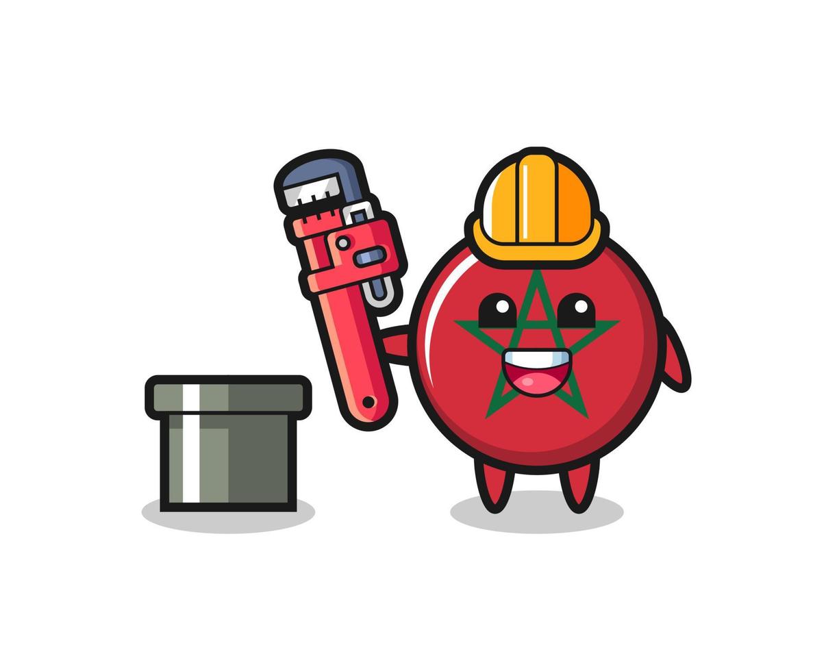 Character Illustration of morocco flag as a plumber vector