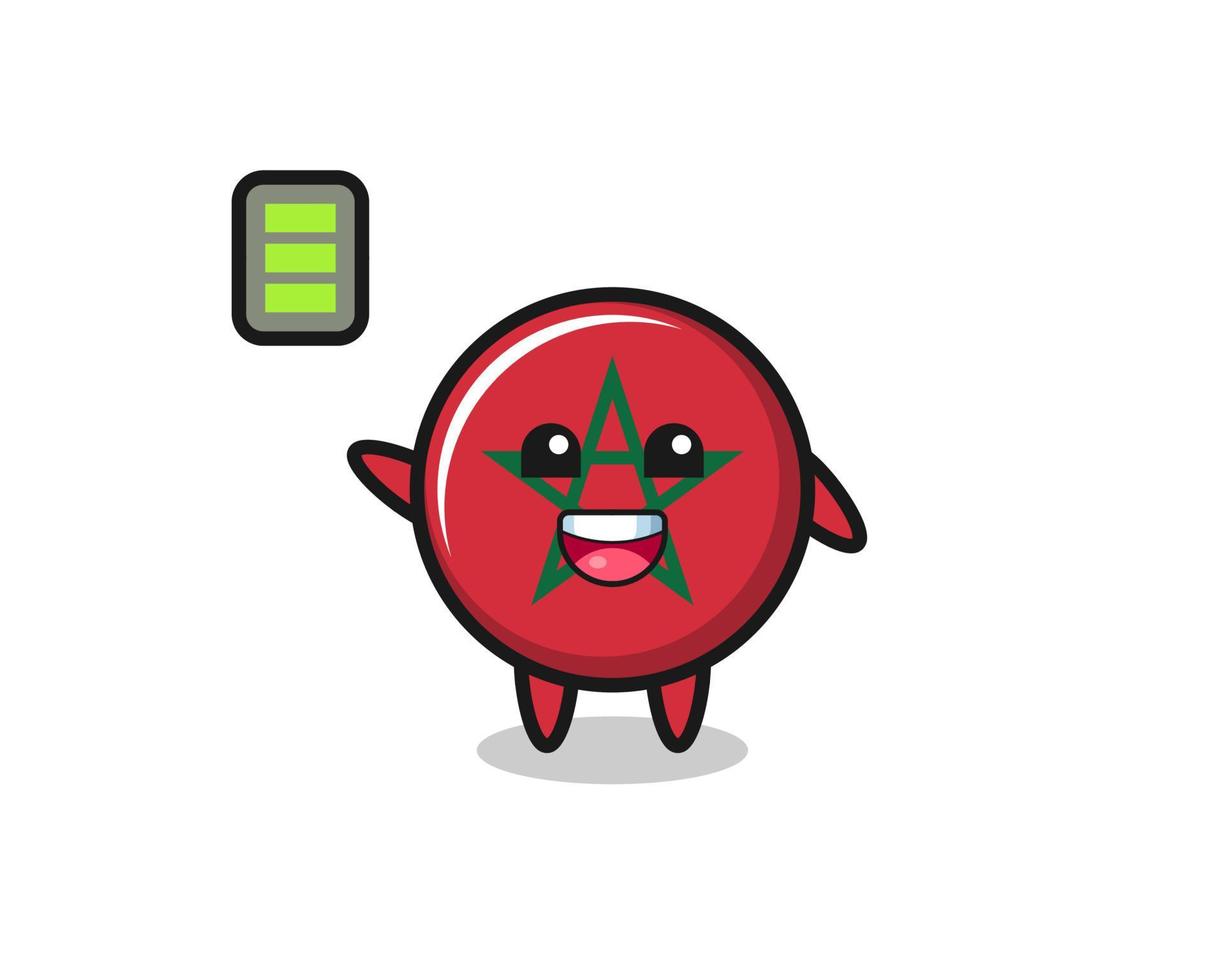 personaje de la mascota de la bandera de marruecos con gesto enérgico vector