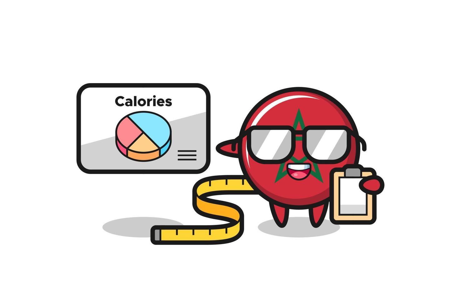 Illustration of morocco flag mascot as a dietitian vector