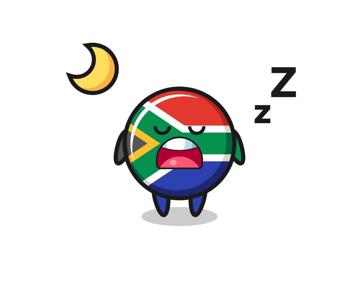 ilustración de personaje de sudáfrica durmiendo por la noche vector