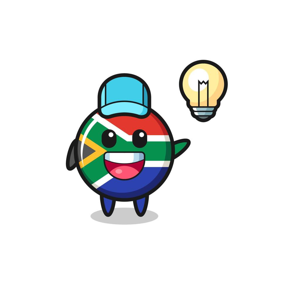 south africa character cartoon getting the idea vector