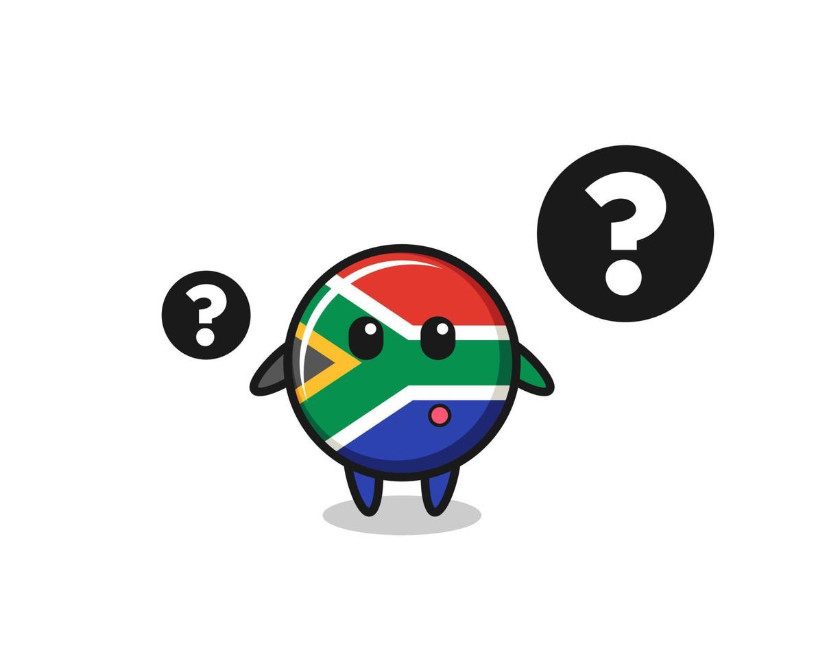 Cartoon Illustration of south africa with the question mark vector