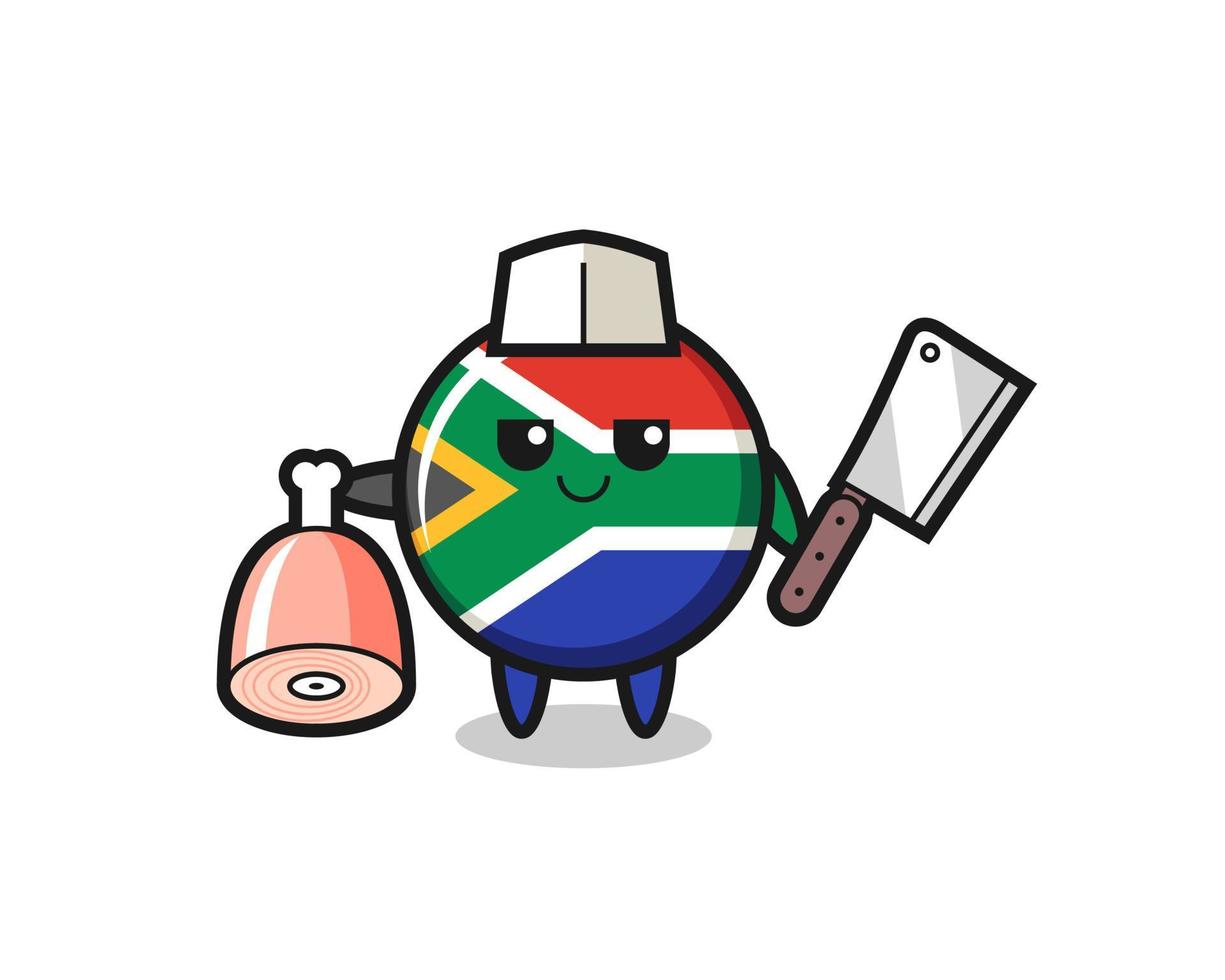 Illustration of south africa character as a butcher vector