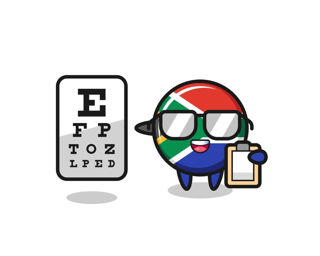 Illustration of south africa mascot as an ophthalmology vector
