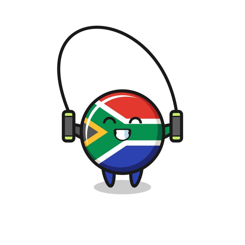 south africa character cartoon with skipping rope vector