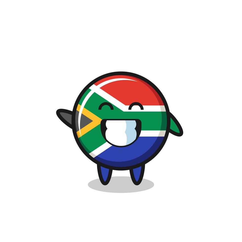 south africa cartoon character doing wave hand gesture vector