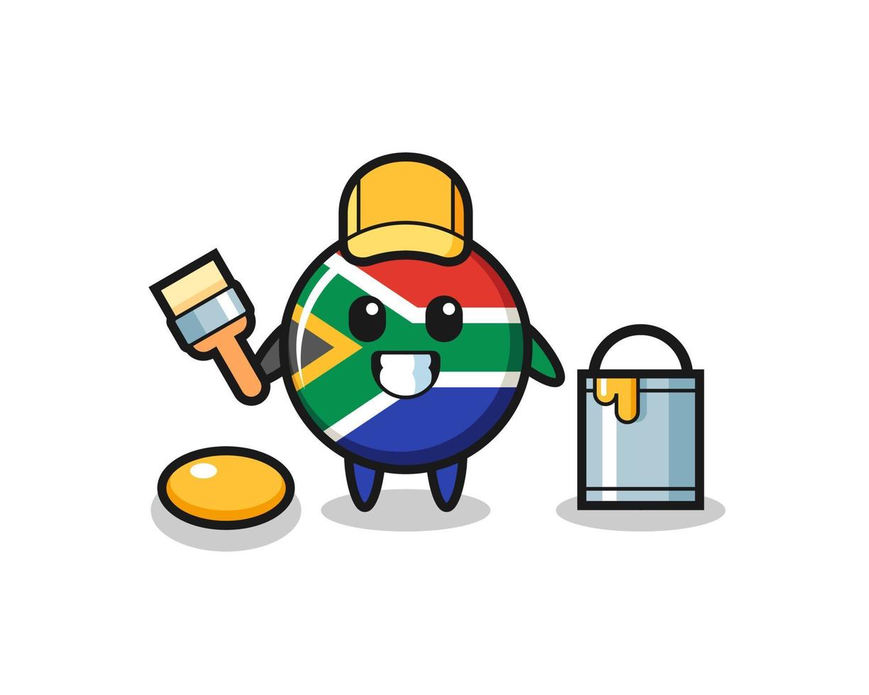 Character Illustration of south africa as a painter vector