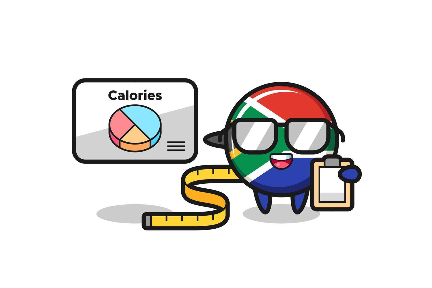 Illustration of south africa mascot as a dietitian vector