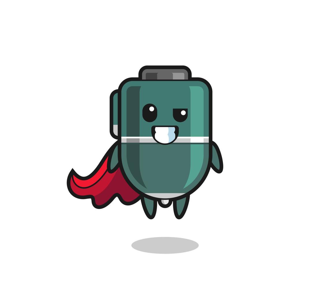 the cute ballpoint character as a flying superhero vector