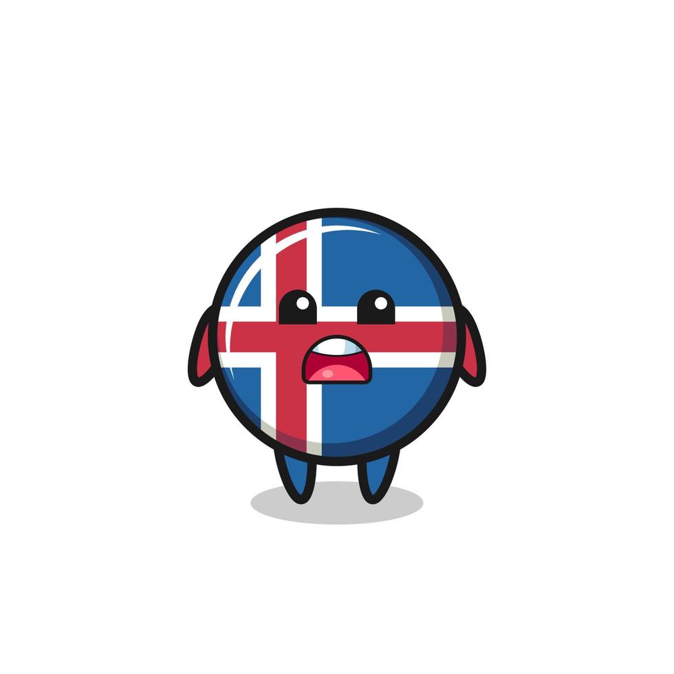 iceland flag illustration with apologizing expression, saying I am sorry vector