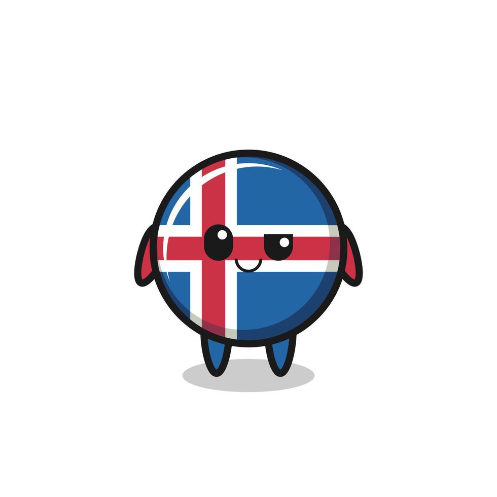 iceland flag cartoon with an arrogant expression vector