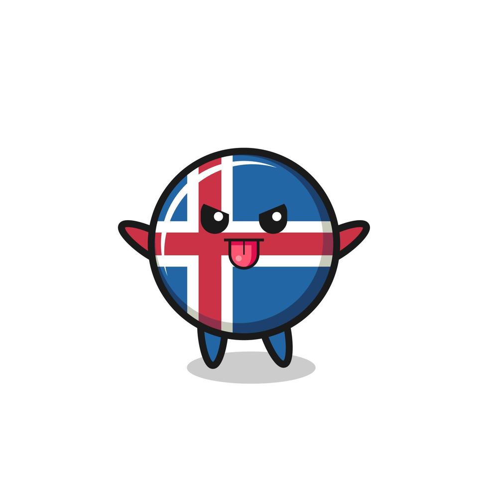 naughty iceland flag character in mocking pose vector