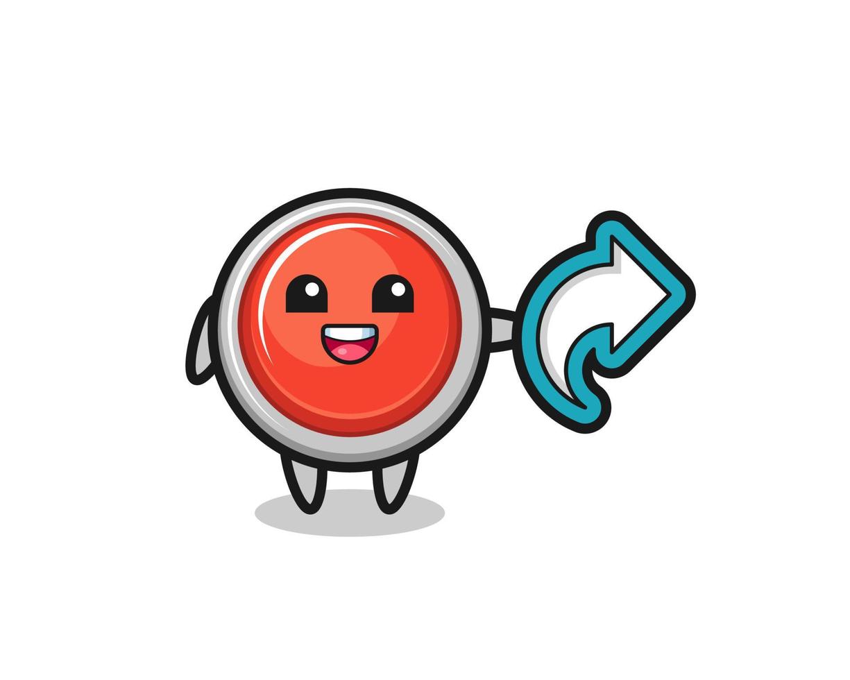 cute emergency panic button hold social media share symbol vector